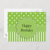 Carte Postale Joyeux Anniversaire - Conception chartreuse et bla (Devant / Derrière)