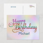Carte Postale JOYEUX ANNIVERSAIRE - conception de texte + vos pr (Devant / Derrière)