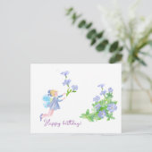 Carte Postale Joyeux anniversaire ! Conte de fées et fleurs (Debout devant)