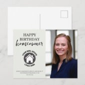 Carte Postale Joyeux Anniversaire Coordonnées Photo Immobilier (Devant / Derrière)