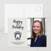 Carte Postale Joyeux Anniversaire Coordonnées Photo Immobilier (Devant / Derrière)