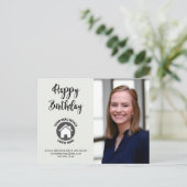 Carte Postale Joyeux Anniversaire Coordonnées Photo Immobilier (Debout devant)