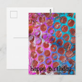 Carte Postale Joyeux Anniversaire Copper Points Abstraits (Devant / Derrière)