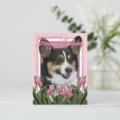 Carte Postale Joyeux anniversaire - Corgi (Debout devant)