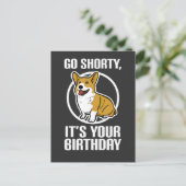 Carte Postale Joyeux Anniversaire Corgi Mignon Drôle (Debout devant)
