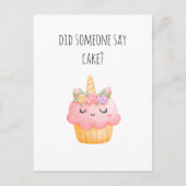 Carte Postale Joyeux Anniversaire Cupcake Mignonne Drôle (Devant)