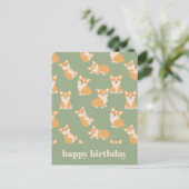 Carte Postale Joyeux anniversaire Cute Corgi Motif pour Amoureux (Debout devant)