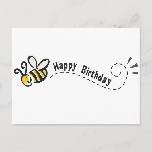 Carte Postale Joyeux anniversaire d'abeilles ! (Devant)
