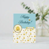 Carte Postale Joyeux anniversaire d'abeilles ! (Debout devant)
