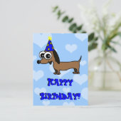 Carte postale Joyeux Anniversaire - Dachshund (Debout devant)