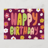 Carte Postale JOYEUX ANNIVERSAIRE Daisies Lettres Bulles PERSONN (Devant)