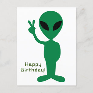 Carte Postale Joyeux Anniversaire d'Alien Pacifique