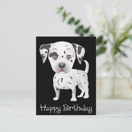 Carte Postale Joyeux anniversaire Dalmatien Chien Chien Chien No (Debout devant)