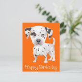 Carte Postale Joyeux Anniversaire Dalmatien Chien Chien Chien Or (Debout devant)