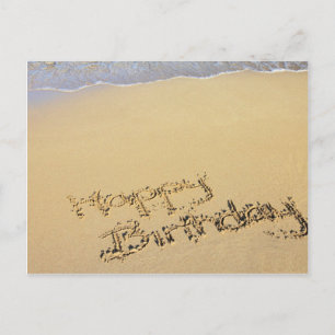 Carte Postale Joyeux anniversaire dans le sable
