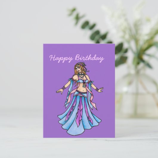 Carte Postale Joyeux Anniversaire Danseuse du Ventre (Debout devant)
