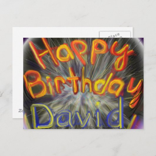 Carte Postale Joyeux anniversaire David 2014 (Devant / Derrière)