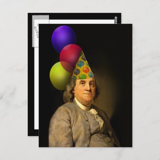 Carte Postale Joyeux anniversaire de Ben Franklin (Devant / Derrière)
