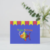 Carte Postale Joyeux Anniversaire de Bubbles le Poisson (Debout devant)