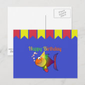 Carte Postale Joyeux Anniversaire de Bubbles le Poisson (Devant / Derrière)