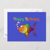 Carte Postale Joyeux Anniversaire de Bubbles le Poisson (Devant / Derrière)