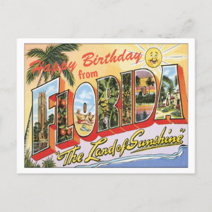 Carte Postale Joyeux anniversaire de Floride salutations vintage