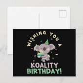 Carte Postale Joyeux anniversaire de koalité, koala d'anniversai (Devant / Derrière)