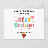 Carte Postale Joyeux Anniversaire De La Meilleure Décision Que V (Devant)