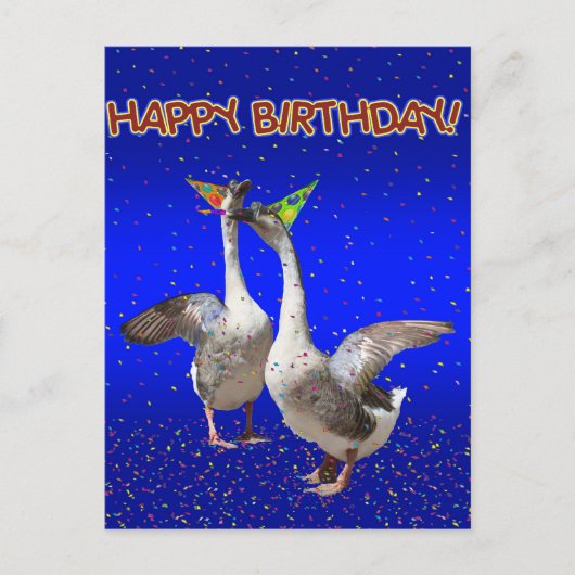 Carte Postale Joyeux anniversaire de l'Oie d'Anniversaire! (Devant)