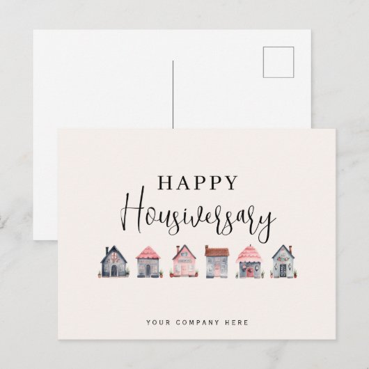 Carte Postale Joyeux Anniversaire de Maison Immobilier (Devant / Derrière)