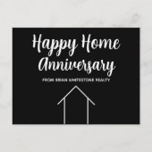 Carte Postale Joyeux Anniversaire de Maison Immobilier Noir et B (Devant)