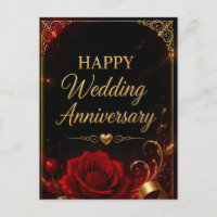 Joyeux Anniversaire de Mariage Cadre Rouge