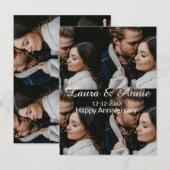 Carte Postale Joyeux anniversaire de mariage nom date simple w (Devant / Derrière)