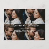 Carte Postale Joyeux anniversaire de mariage nom date simple w (Dos)