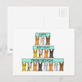 Carte Postale Joyeux anniversaire de Nevada Cartoon Cats (Devant / Derrière)