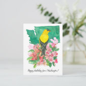 Carte Postale Joyeux anniversaire de Washington Goldfinch Flower (Debout devant)