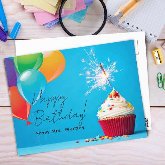 Carte Postale Joyeux Anniversaire des Enfants de l'Enseignant