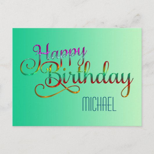 Carte Postale JOYEUX ANNIVERSAIRE - design de texte + vos propre (Devant)