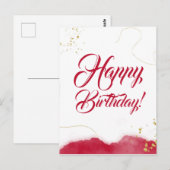 Carte Postale Joyeux anniversaire design moderne abstrait minima (Devant / Derrière)