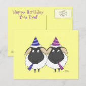 Carte Postale Joyeux Anniversaire Deux Ewe (Devant / Derrière)