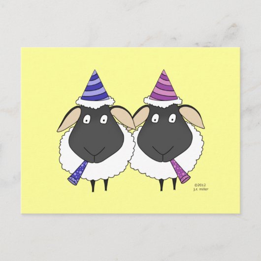 Carte Postale Joyeux Anniversaire Deux Ewe (Devant)