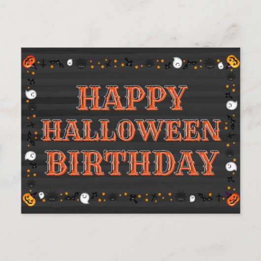 Carte Postale Joyeux anniversaire d'Halloween (Devant)