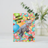 Carte Postale Joyeux Anniversaire Dinosaure ! (Personnaliser le (Debout devant)