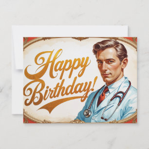 Carte Postale Joyeux Anniversaire Docteur Vintage