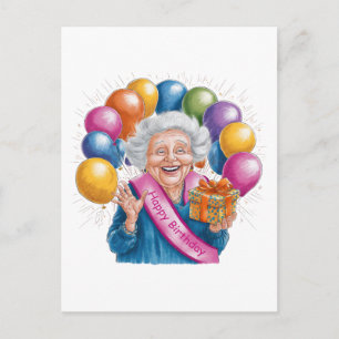 Carte Postale Joyeux Anniversaire Drôle Nana