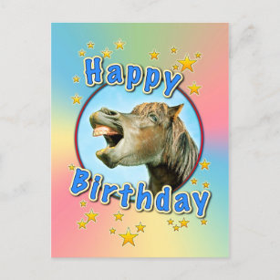 Carte joyeux anniversaire cavalière cheval équitation avec enveloppe 12x17  5cm - La Poste