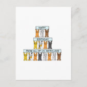 Carte Postale Joyeux anniversaire du groupe Cartoon Cats (Devant)
