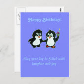Carte Postale Joyeux anniversaire du Pingouin (Devant / Derrière)