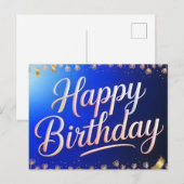 Carte Postale Joyeux Anniversaire Écriture Cursive avec Rubans D (Devant / Derrière)