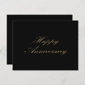 Carte Postale Joyeux Anniversaire écriture or noir (Devant / Derrière)